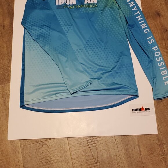Ironman Official Aqua Blue Long Sleeve Running Shirt - Size Medium - NWT - Picture 6 of 8